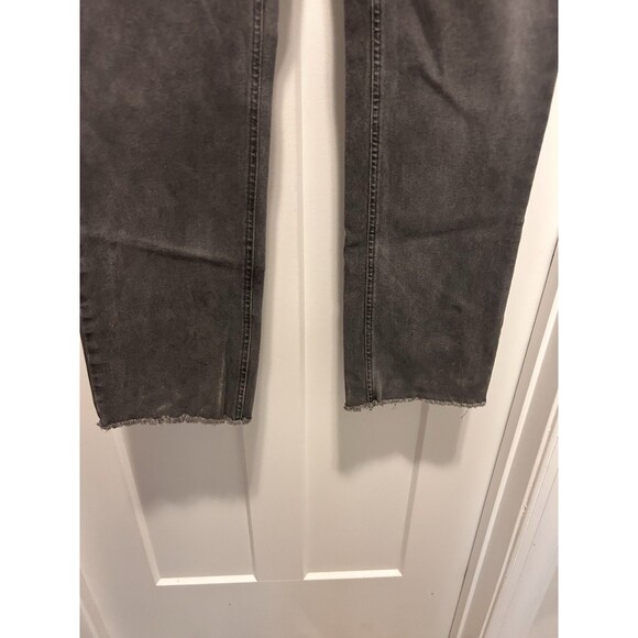 LONG TALL SALLY Washed Gray Raw Hem Ankle Jeans Grunge Denim Stretch Size 14 - Picture 3 of 9